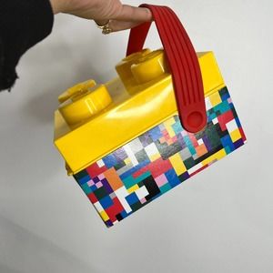 NEW LEGO / Target Brick Storage Box with Red Handle & Yellow Top